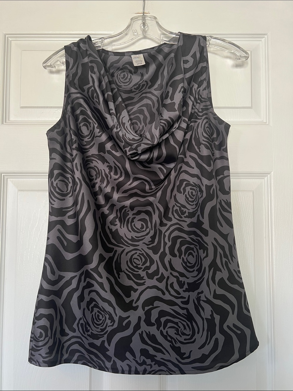 Jockey Black & Gray Rose-Print Cowl Neck Camisole